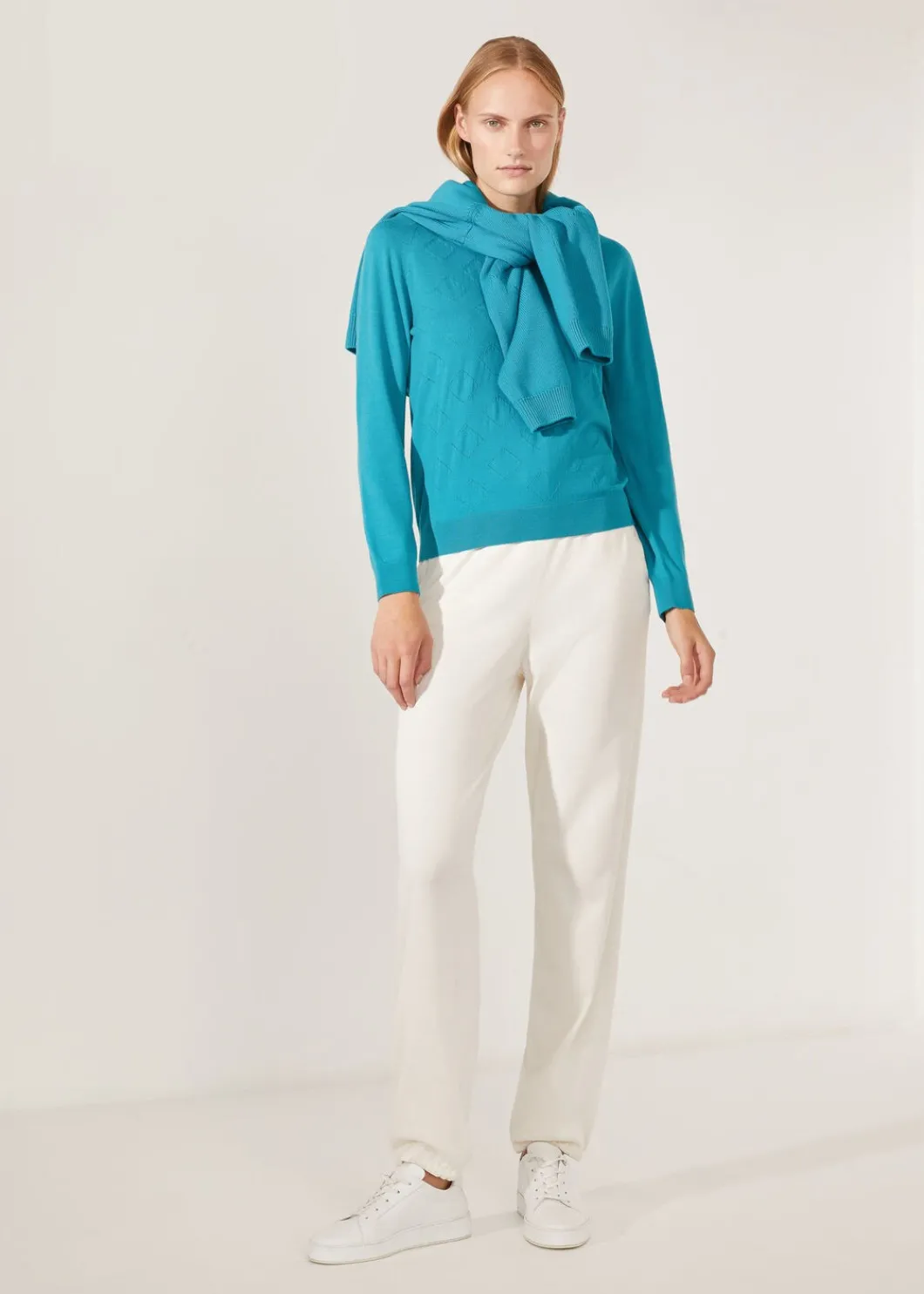 Shop The Gift Of Kings® Wide Argyle Crew Neck Woman Knitwear